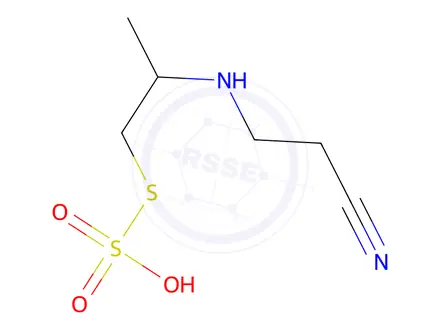 Chemical structure of Thiosulfuric acid S-[2-[(2-cyanoethyl)amino]-2-methylethyl] ester