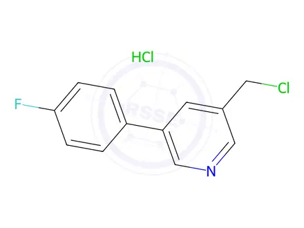 Chemical structure of 3-Chloromethyl-5-(4-fluoro-phenyl)-pyridine; hydrochloride