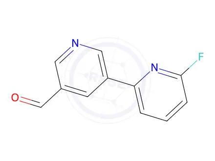 Chemical structure of 6-Fluoro-[2,3'-bipyridine]-5'-carbaldehyde