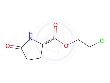 Chemical structure of Proline, 5-oxo-, 2-chloroethyl ester