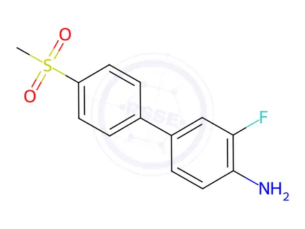 Chemical structure of 3-Fluoro-4'-(methylsulfonyl)[1,1'-biphenyl]-4-amine