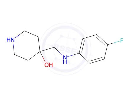 Chemical structure of 4-{[(4-Fluorophenyl)amino]methyl}piperidin-4-ol