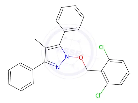 Chemical structure of 1-[(2,6-Dichlorophenyl)methoxy]-4-methyl-3,5-diphenyl-1H-pyrazole
