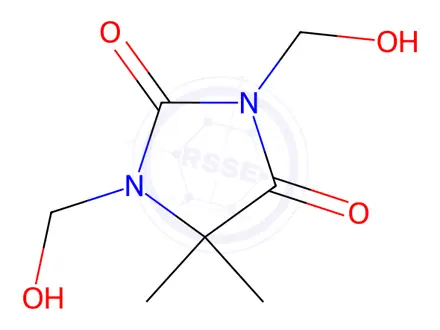 Chemical structure of Dimethyloldimethyl hydantoin