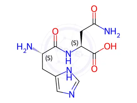 Chemical structure of L-Asparagine, L-histidyl-