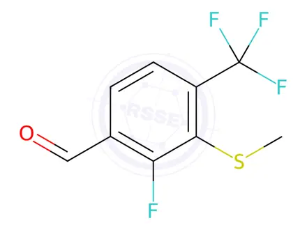 Chemical structure of 2-Fluoro-3-(methylthio)-4-(trifluoromethyl)benzaldehyde
