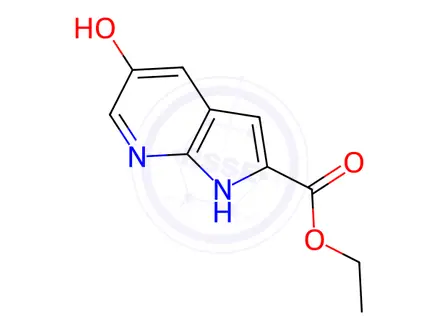 Chemical structure of Ethyl 5-hydroxy-1H-pyrrolo[2,3-b]pyridine-2-carboxylate