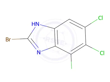Chemical structure of 2-bromo-5,6,7-trichloro-1H-benzimidazole