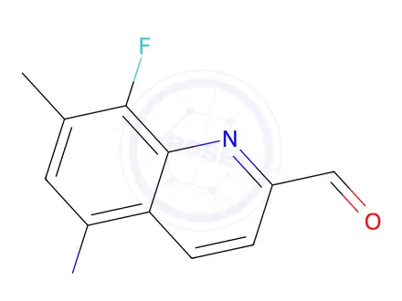 Chemical structure of 8-Fluoro-7-methyl-5-nitroquinoline-2-carbaldehyde