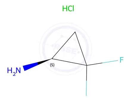 Chemical structure of (1S)-2,2-difluorocyclopropanamine;hydrochloride