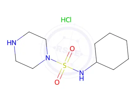 Chemical structure of n-Cyclohexylpiperazine-1-sulfonamide hydrochloride