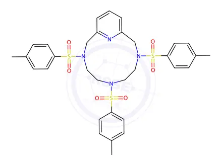 Chemical structure of 3,6,9-Tritosyl-3,6,9-triaza-1(2,6)-pyridinacyclodecaphane