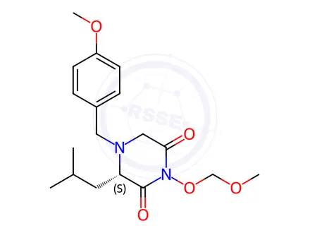 Chemical structure of (3S)-1-(Methoxymethoxy)-4-[(4-methoxyphenyl)methyl]-3-(2-methylpropyl)piperazine