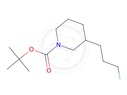 Chemical structure of tert-Butyl 3-(3-chloropropyl)piperidine-1-carboxylate