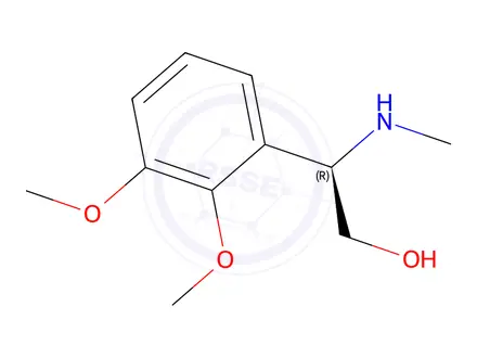 Chemical structure of (R)-2-(2,3-dimethoxyphenyl)-2-(methylamino)ethan-1-ol