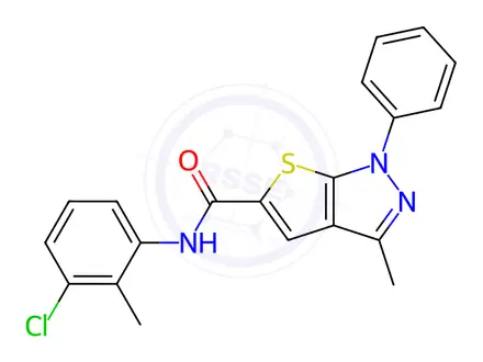 Chemical structure of N-(3-chloro-2-methylphenyl)-3-methyl-1-phenyl-1H-thieno[2,3-c]pyrazole-5-carboxamide