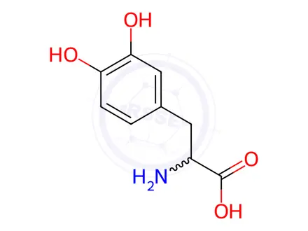 Chemical structure of 3,4-Dihydroxy-DL-Phenylalanine