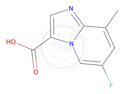 Chemical structure of 6-Fluoro-8-methylimidazo[1,2-a]pyridine-3-carboxylic acid