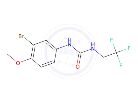 Chemical structure of 1-(3-Bromo-4-methoxyphenyl)-3-(2,2,2-trifluoroethyl)urea
