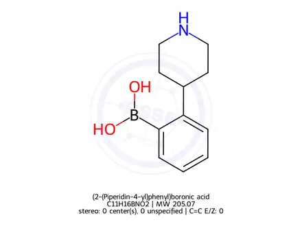 Chemical structure of (2-(Piperidin-4-yl)phenyl)boronic acid