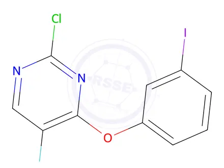 Chemical structure of 2-Chloro-5-fluoro-4-(3-iodophenoxy)pyrimidine