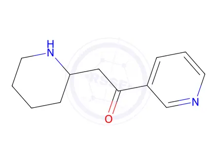 Chemical structure of 2-(Piperidin-2-yl)-1-(pyridin-3-yl)ethan-1-one