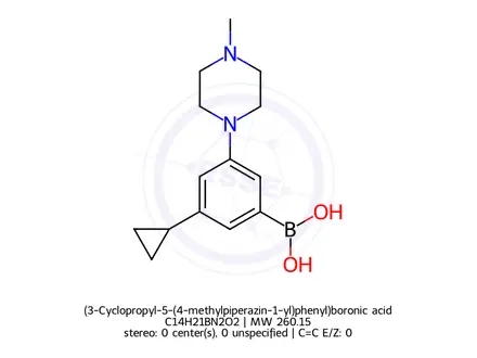 Chemical structure of (3-Cyclopropyl-5-(4-methylpiperazin-1-yl)phenyl)boronic acid