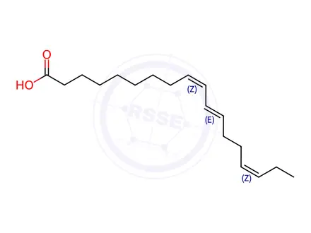 Chemical structure of 9,11,15-Octadecatrienoic acid, (9Z,11E,15Z)-
