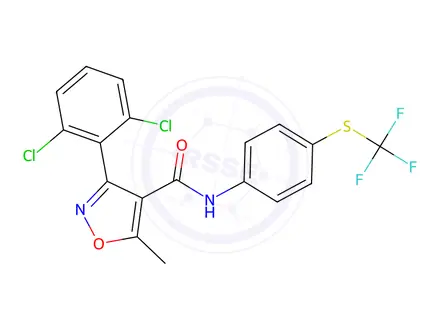 Chemical structure of 3-(2,6-Dichlorophenyl)-5-methyl-N-(4-((trifluoromethyl)thio)phenyl)isoxazole-4-carboxamide