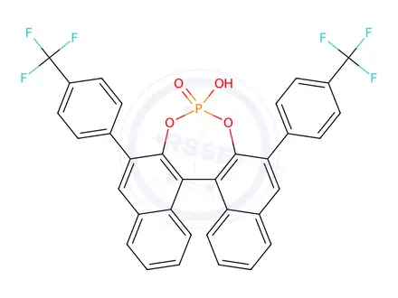 Chemical structure of (11bR)-4-Hydroxy-2,6-bis[4-(trifluoromethyl)phenyl]dinaphtho[2,1-d:1’,2’-f][1,3,2]dioxaphosphepine 4-Oxide