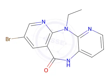 Chemical structure of 8-BROMO-11-ETHYL-5,11-DIHYDRO-6H-DIPYRIDO[3,2-B:2',3'-E][1,4]DIAZEPIN-6-ONE