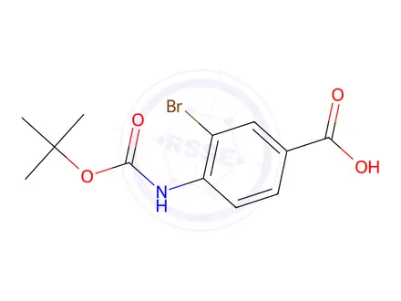 Chemical structure of 3-broMo-4-(tert-butoxycarbonylaMino)benzoic acid