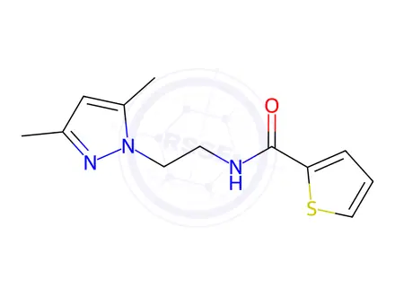 Chemical structure of N-(2-(3,5-Dimethyl-1H-pyrazol-1-yl)ethyl)thiophene-2-carboxamide