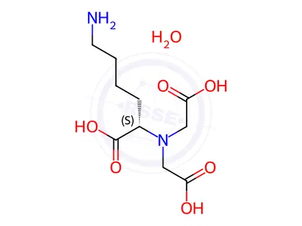 Chemical structure of (5S)-N-(5-Amino-1-carboxypentyl)iminodiacetic acid hydrate