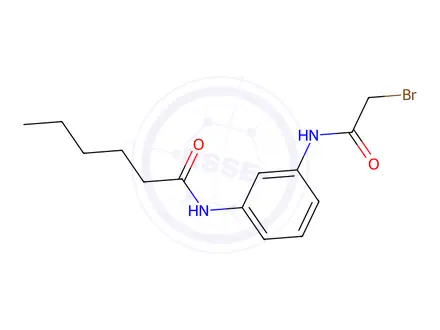 Chemical structure of N-{3-[(2-Bromoacetyl)amino]phenyl}hexanamide