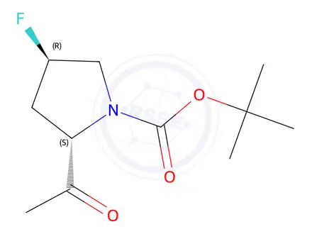 Chemical structure of tert-Butyl (2S,4R)-2-acetyl-4-fluoropyrrolidine-1-carboxylate