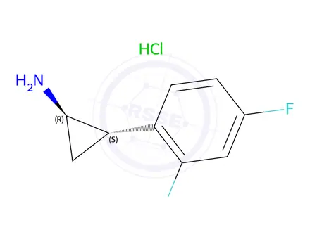 Chemical structure of rel-(1R,2S)-2-(2,4-Difluorophenyl)cyclopropan-1-amine Hydrochloride