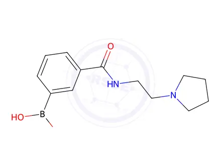 Chemical structure of (3-((2-(Pyrrolidin-1-yl)ethyl)carbamoyl)phenyl)boronic acid hydrochloride