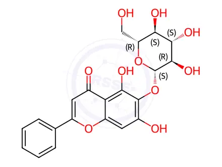 Chemical structure of Baicalein-6-O-glucoside