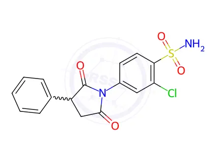 Chemical structure of 2-Chloro-4-(2,5-dioxo-3-phenyl-1-pyrrolidinyl)benzenesulfonamide