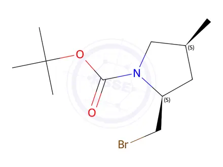 Chemical structure of Tert-butyl (2S,4S)-2-(bromomethyl)-4-methylpyrrolidine-1-carboxylate