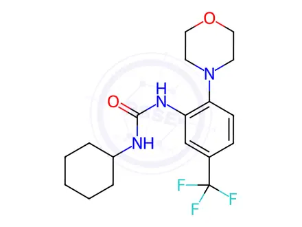 Chemical structure of 1-(cyclohexyl)-3-(2-morpholin-4-yl-5-(trifluoromethyl)phenyl)urea