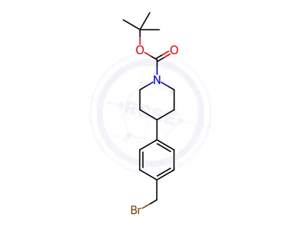 Chemical structure of 4-(4-Bromomethylphenyl)-piperidine-1-carboxylic acid tert-butyl ester
