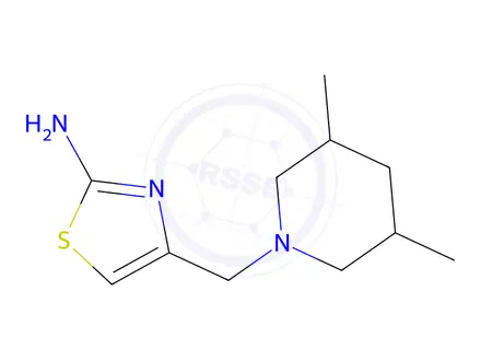 Chemical structure of 4-[(3,5-dimethylpiperidin-1-yl)methyl]-1,3-thiazol-2-amine