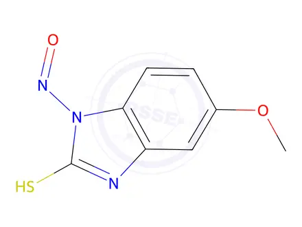 Chemical structure of 5-methoxy-1-nitroso-1H-benzo[d]imidazole-2-thiol