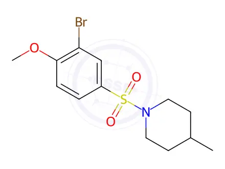 Chemical structure of 1-((3-Bromo-4-methoxyphenyl)sulfonyl)-4-methylpiperidine
