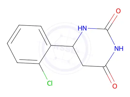 Chemical structure of 6-(2-chlorophenyl)-1,3-diazinane-2,4-dione
