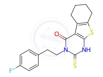 Chemical structure of 3-[2-(4-Fluorophenyl)ethyl]-2,3,5,6,7,8-hexahydro-2-thioxo[1]benzothieno[2,3-d]pyrimidin-4(1H)-one