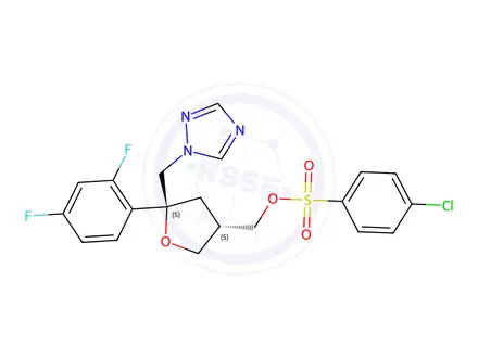 Chemical structure of ((3S,5S)-5-((1H-1,2,4-Triazol-1-yl)methyl)-5-(2,4-difluorophenyl)tetrahydrofuran-3-yl)methyl 4-chlorobenzenesulfonate