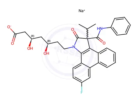 Chemical structure of Atorvastatin Pyrrolidone Phenanthrene Sodium (R,R)
